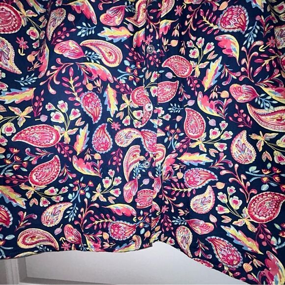 Talbots Paisley Print Long Sleeve Button Front Shirt - Picture 4 of 5